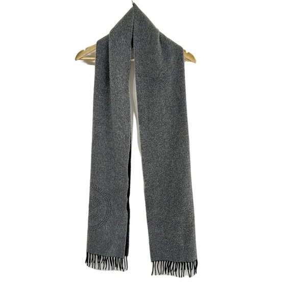 CHANEL - Dark Gray Black Cashmere Scarf 611-031025 - Picture 1 of 5